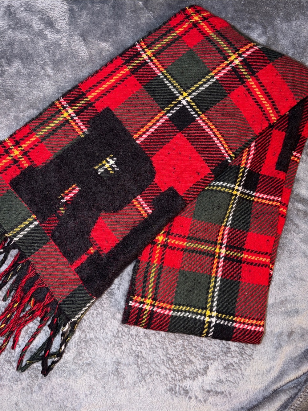 Polo by Ralph Lauren Red & Green Tartan Wool Scarf